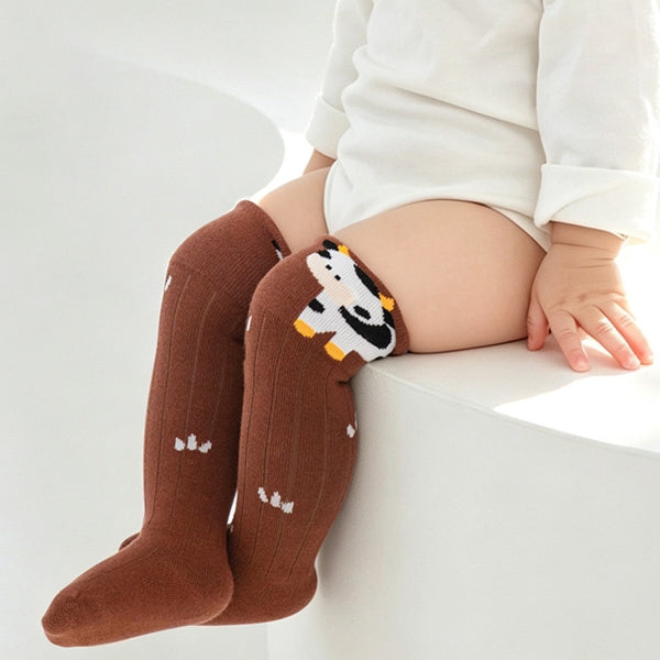 Baby Knee-High Knit Socks with 3D Ears | 3-Pack | 0–3 Years