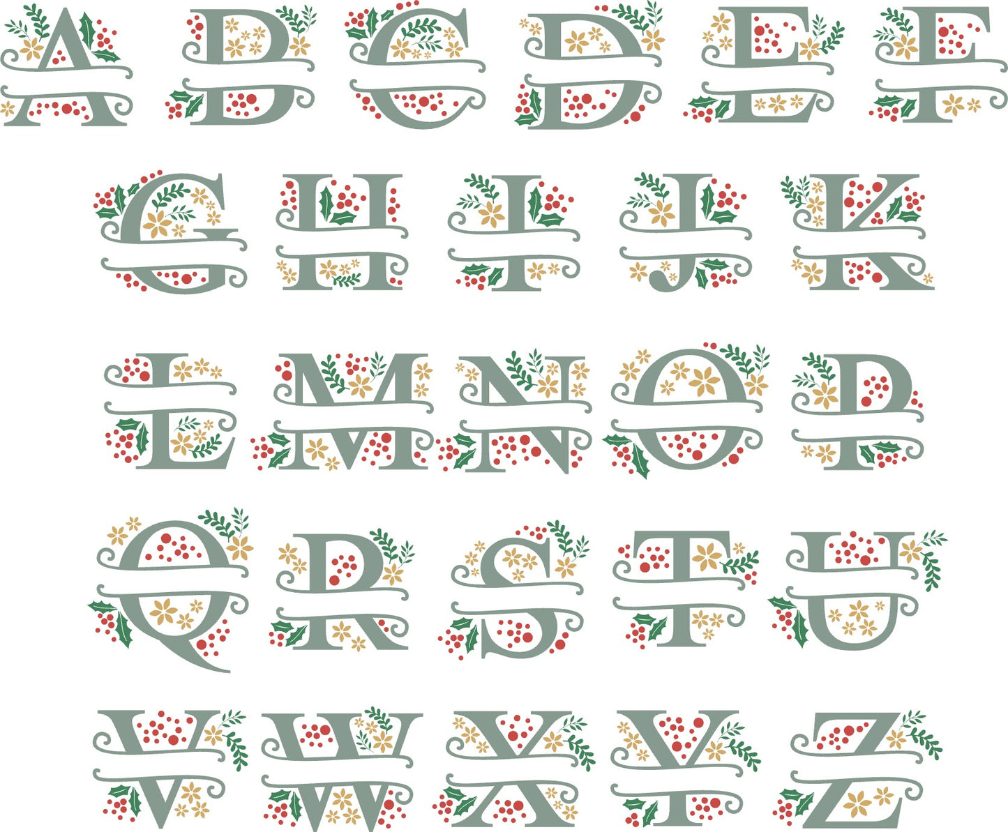 Custom Name Kids T-shirt Christmas Alphabet-236