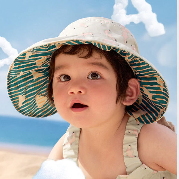 Baby Sun Hat with Open Top for UV Protection | Breathable Toddler Beach Cap-54
