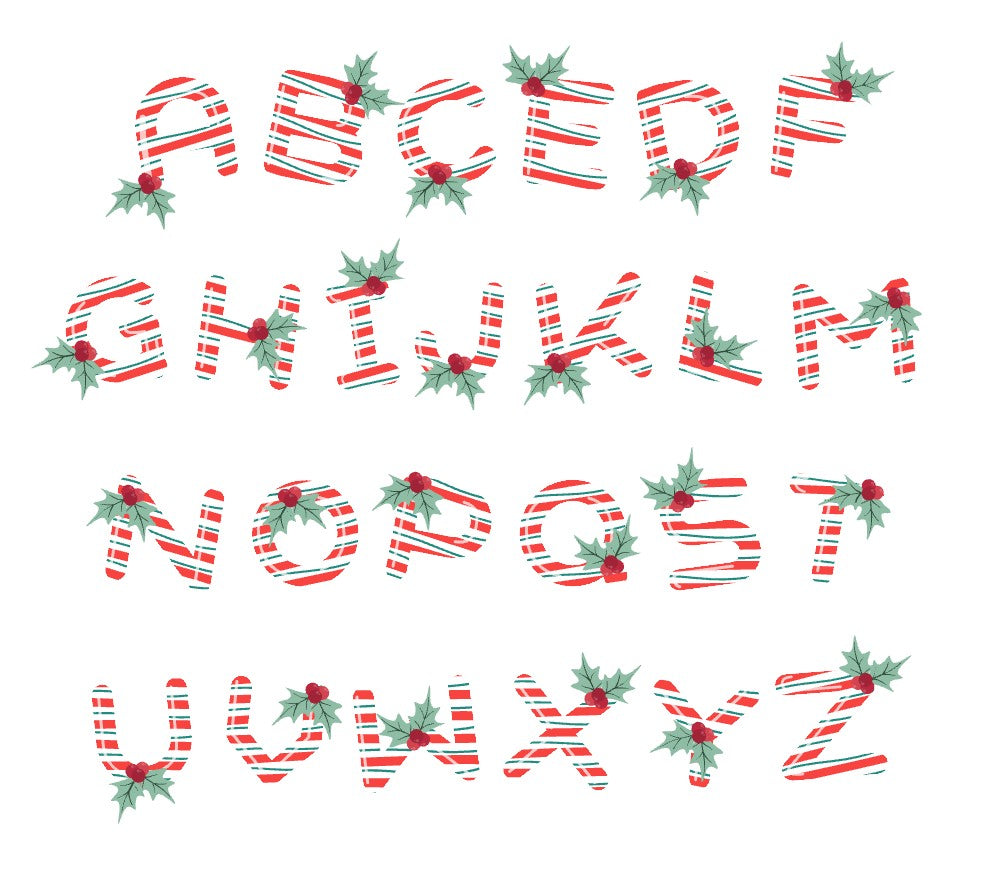 Custom Name Kids T-shirt Christmas Alphabet-236