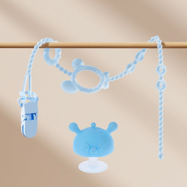 Silicone Pacifier Chain for Baby | Anti-Drop Clip With Teether Set-10