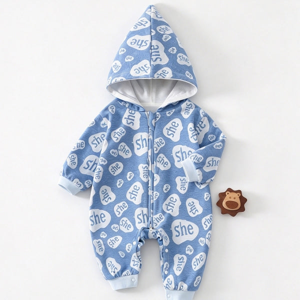 Organic Cotton Hooded One-Piece Sweatshirt-523
