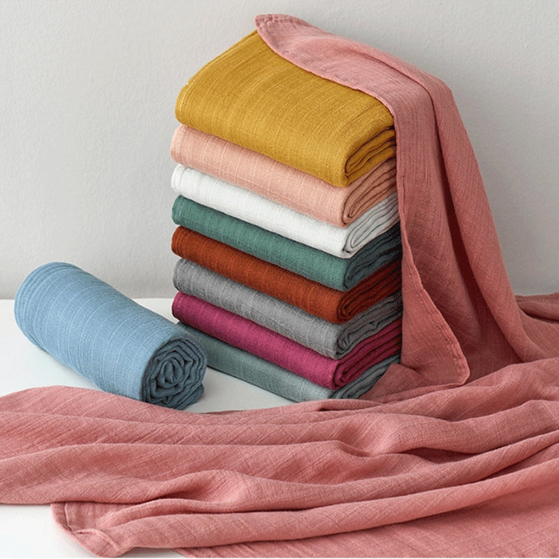 Muslin Baby Swaddle Blanket 2-Pack | 70% Bamboo 30% Cotton | 120cm 47.2" Multi-Use Wrap - 167