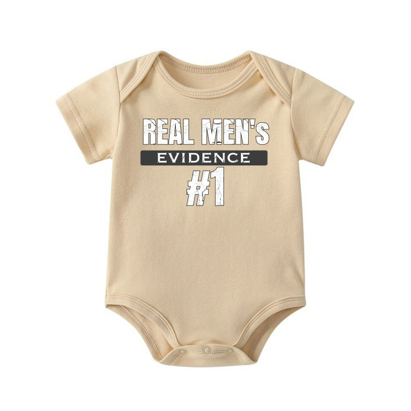 "Real Man's Evidence" Twin Baby Onesie Set | Dad & Baby Matching | 0-24M