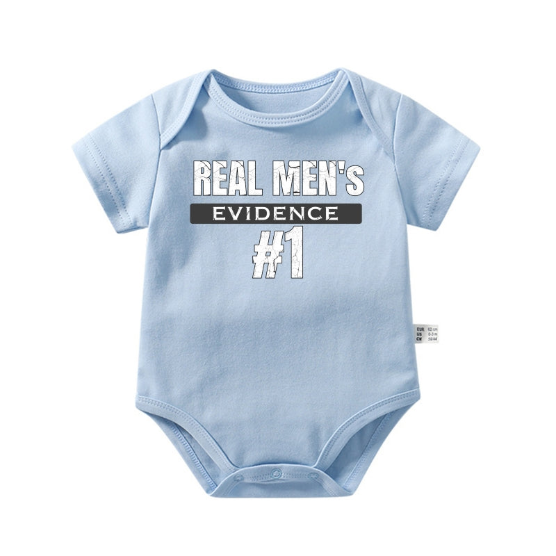 "Real Man's Evidence" Twin Baby Onesie Set | Dad & Baby Matching | 0-24M