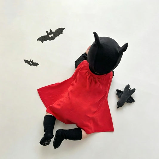 Baby Gentleman Bat Halloween Costume 3-Piece Set – Tuxedo Onesie, Cape & Hat-349