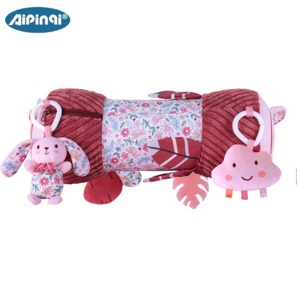 Inflatable Tummy Time Pillow Toy 3-in-1 Sensory Baby Gym with Mirror Rattle Crinkle 0-12M -261