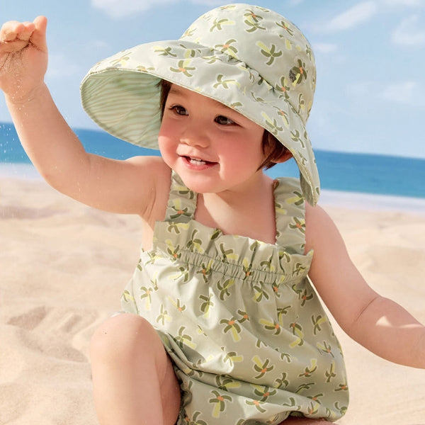 Baby Sun Hat with Open Top for UV Protection | Breathable Toddler Beach Cap-54