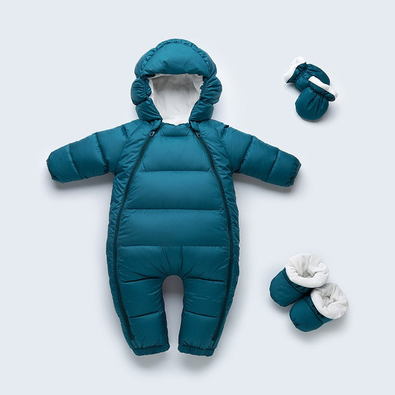 Newborn Baby Hoodie Down Puffy Jumpsuit Pram Snuggly Snow Suit-96