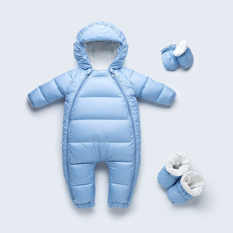 Newborn Baby Hoodie Down Puffy Jumpsuit Pram Snuggly Snow Suit-96