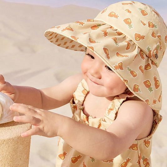 Baby Sun Hat with Open Top for UV Protection | Breathable Toddler Beach Cap-54