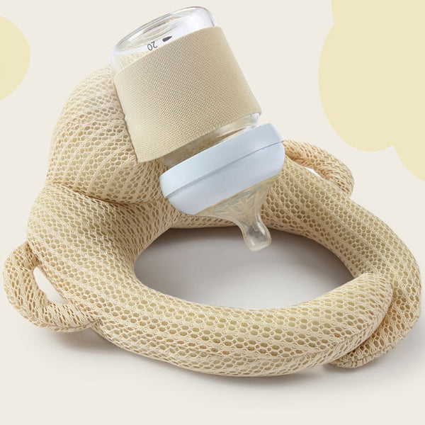Baby Sleep Better - Baby self feeding pillow in Beige Color-Mesh for infants 3M+