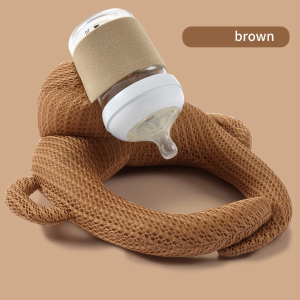 Baby Sleep Better - Baby self feeding pillow in Brown-Mesh Color for infants 3M+