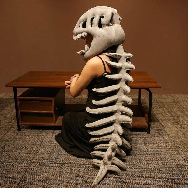 Grey-115cm dinosaur skeleton costume with detachable hood kids Halloween