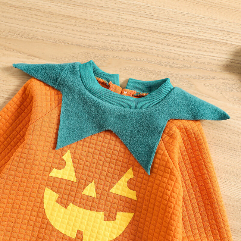 Baby Pumpkin Waffle Romper Costume Sweatshirt-159