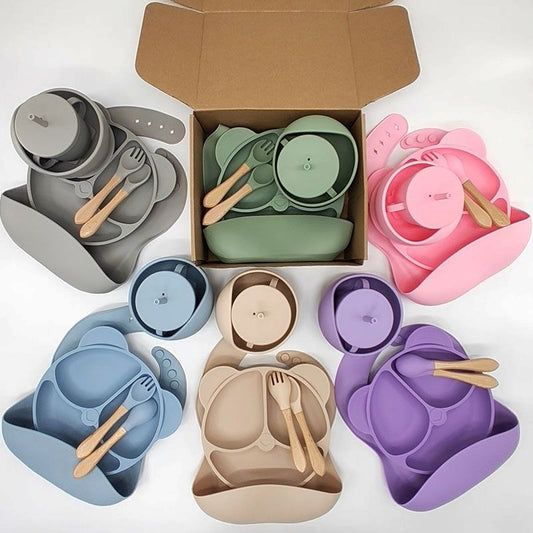 Baby Silicone Feeding Tableware Set, 6-Piece-343