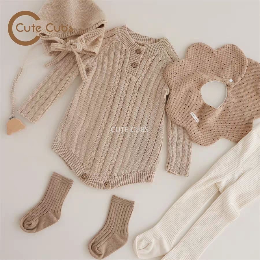 Baby Knitted Onesie Pants Hat Set-85