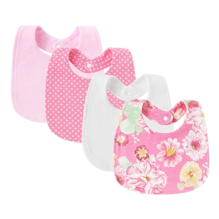 4-Piece Baby Bib Set Double Layer Pure Cotton Square Bibs-316