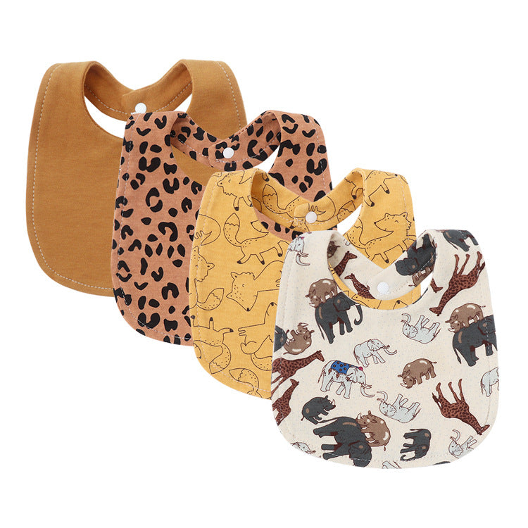 4-Piece Baby Bib Set Double Layer Pure Cotton Square Bibs-316