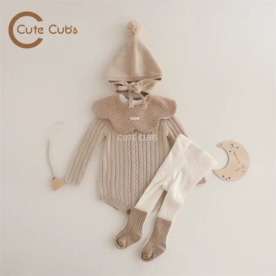 Baby Knitted Onesie Pants Hat Set-85