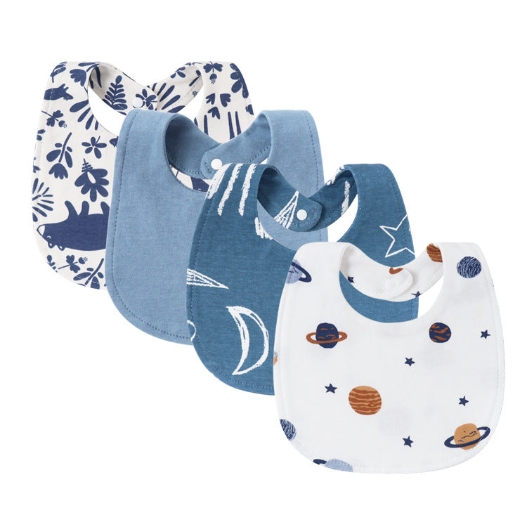 4-Piece Baby Bib Set Double Layer Pure Cotton Square Bibs-316