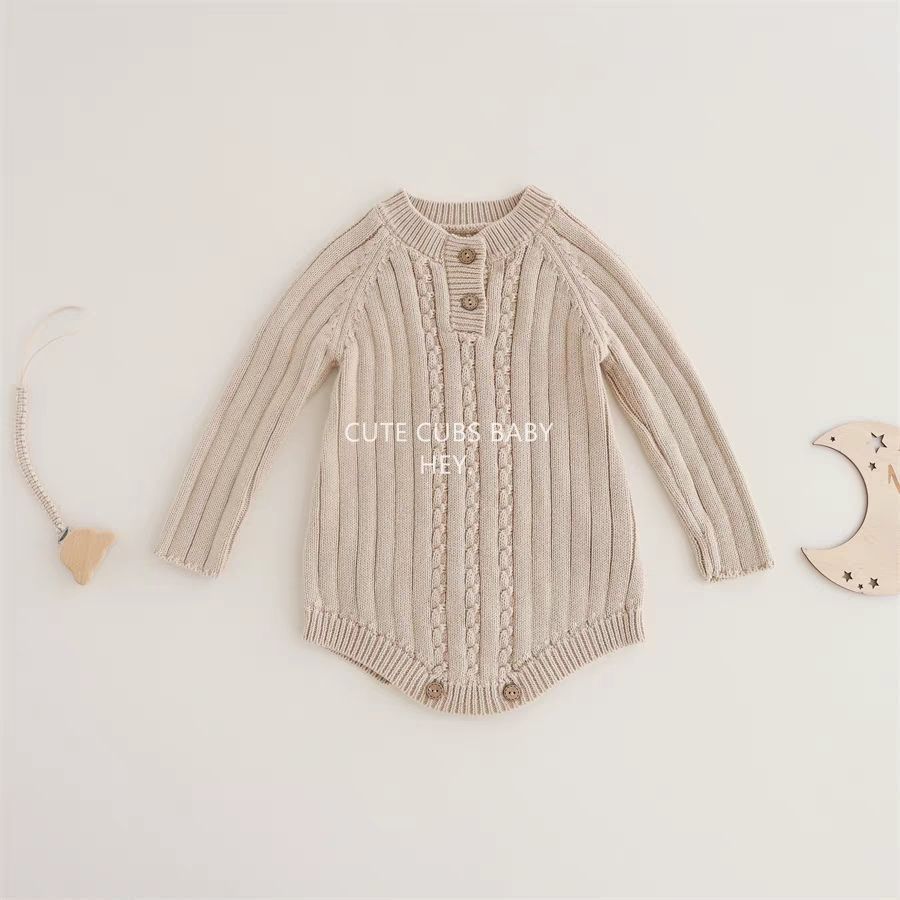 Baby Knitted Onesie Pants Hat Set-85