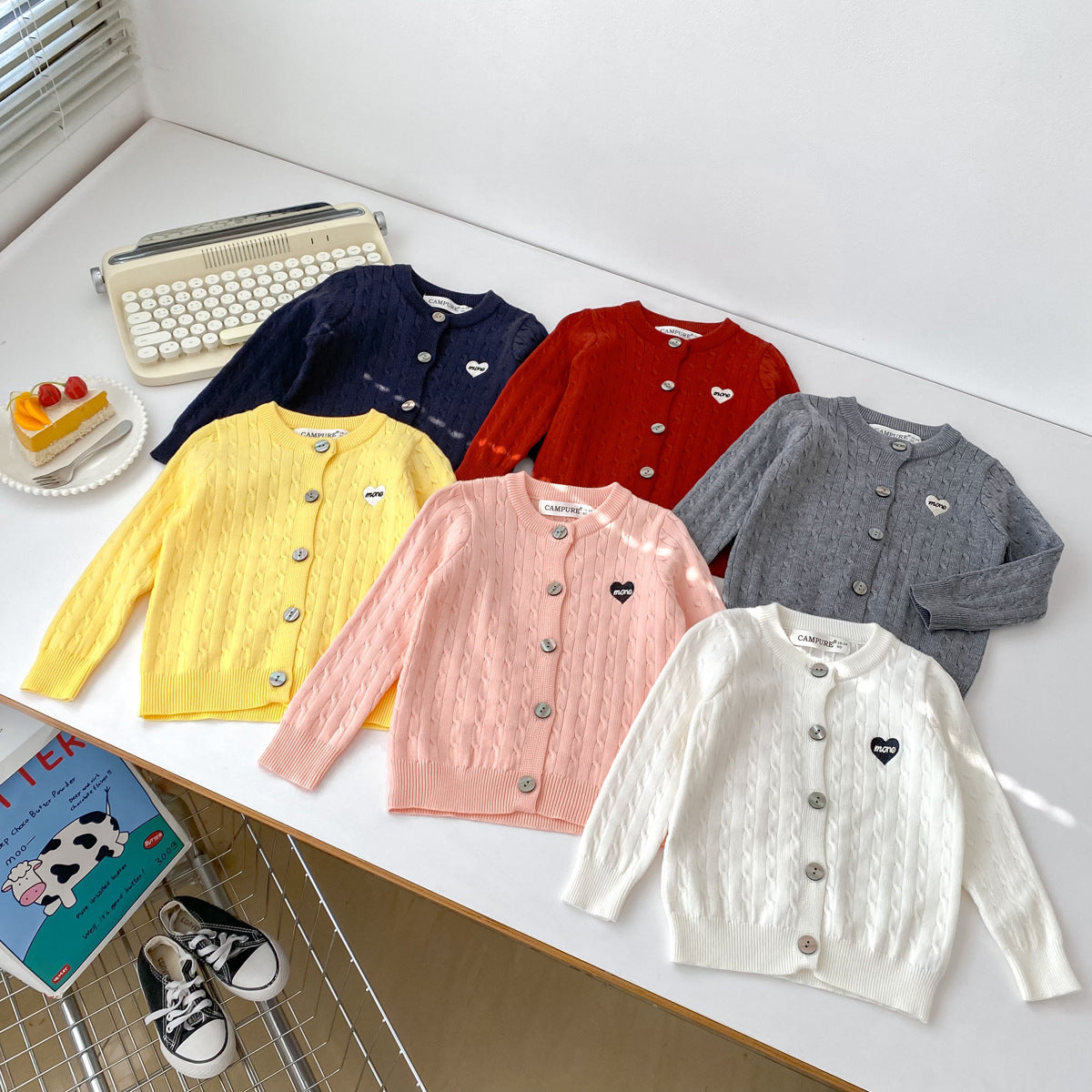 Children Classic Knitted Cotton Cardigan-277