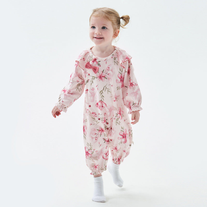 Vintage Regal Frilled Collar Baby Girl Sleep Onesie-143