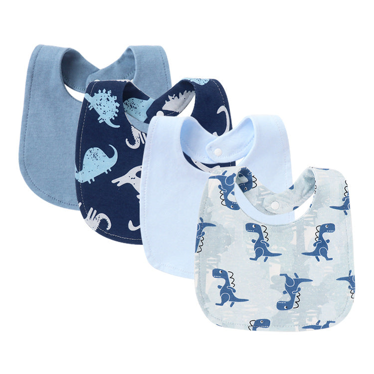 4-Piece Baby Bib Set Double Layer Pure Cotton Square Bibs-316