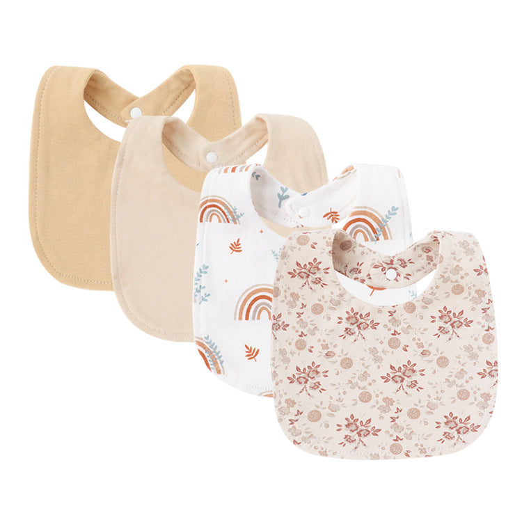 4-Piece Baby Bib Set Double Layer Pure Cotton Square Bibs-316
