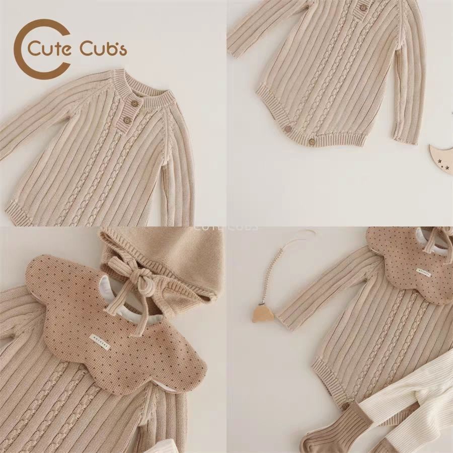 Baby Knitted Onesie Pants Hat Set-85