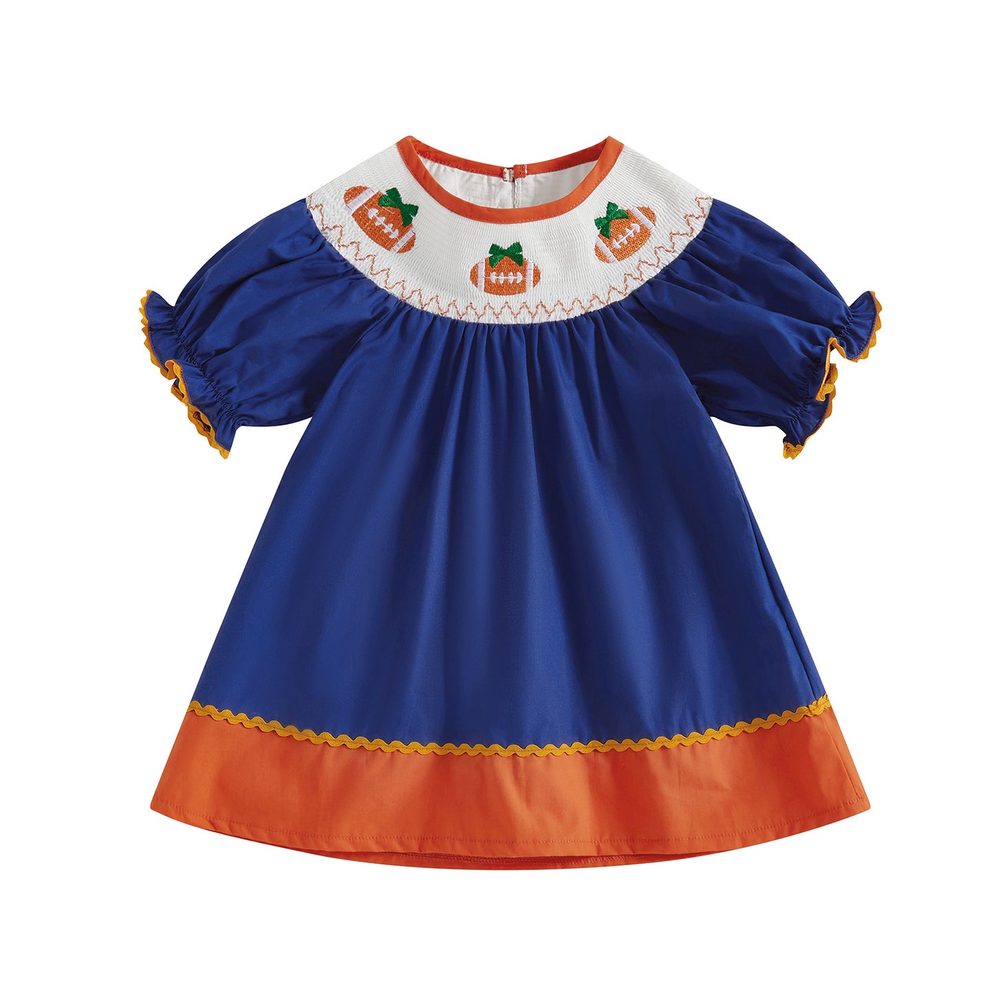 Toddler Girl Halloween Smocked Embroidery Dress Vintage Style-369