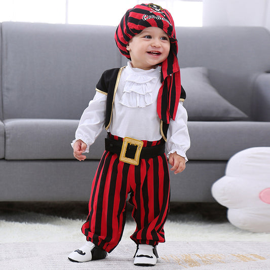 Baby Pirate Captain Costume 4-Piece Set – Halloween Cosplay Outfit for Boys-135