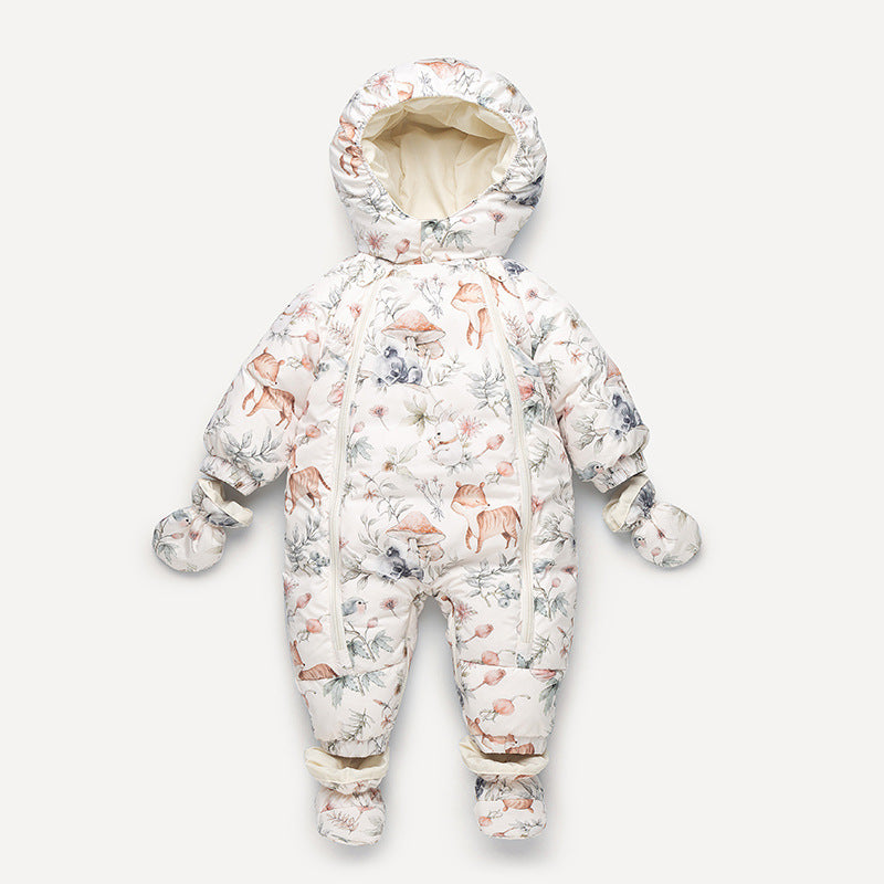 Baby One-Piece Down Jacket | 90% White Duck Down | Extra Thick | 4M–2Y