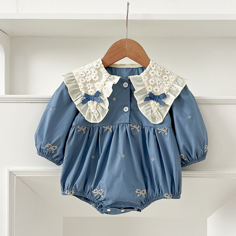 Bow-Tie Dresses and Onesie for Baby Sisters-478