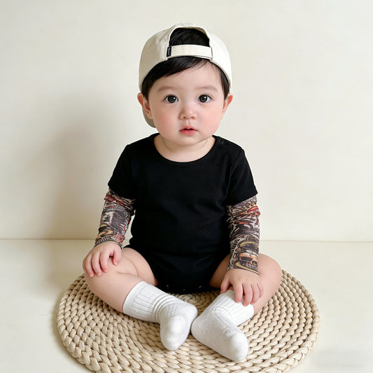 Baby Tattoo Long Sleeve Onesie | Boys Bodysuit-127