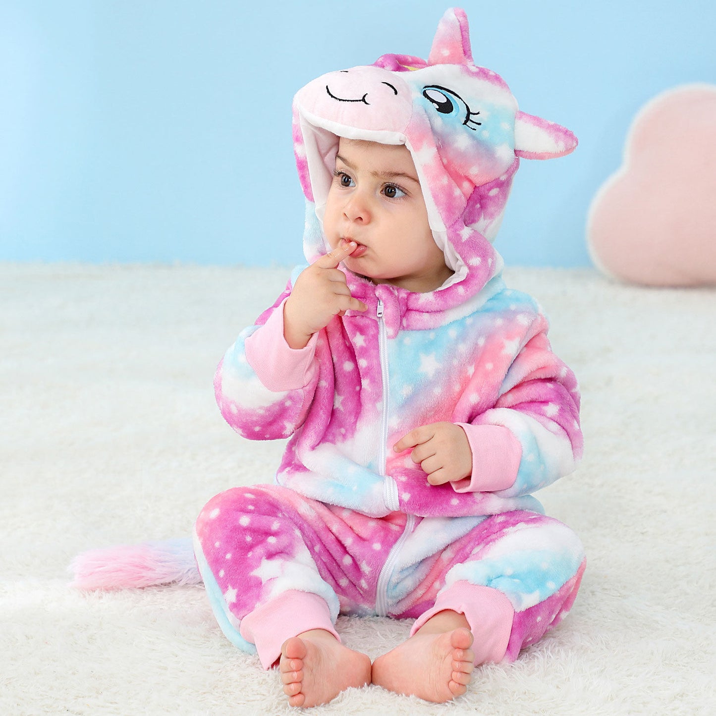 Unicorn Flannel Onesie Baby Costume-285