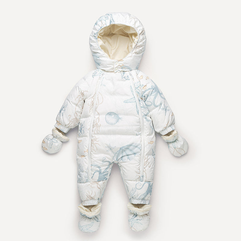 Baby One-Piece Down Jacket | 90% White Duck Down | Extra Thick | 4M–2Y