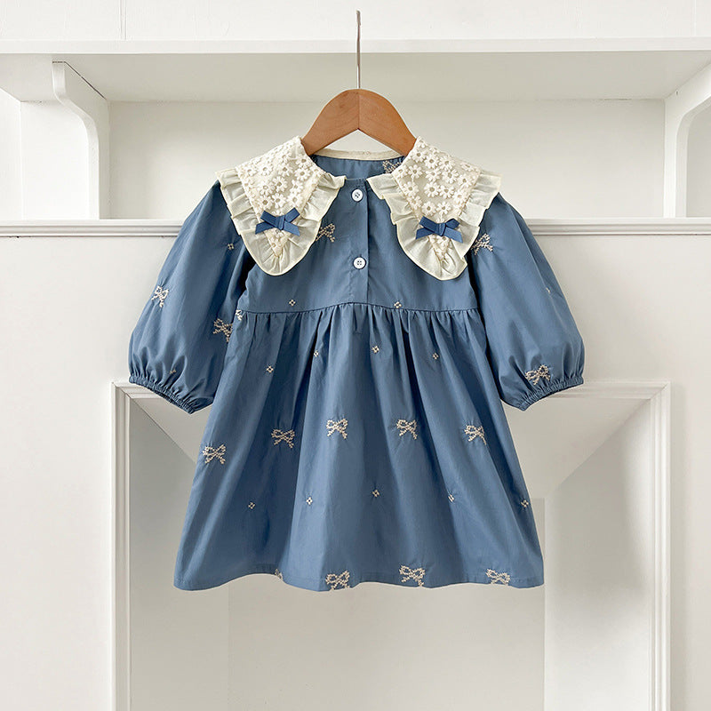 Bow-Tie Dresses and Onesie for Baby Sisters-478