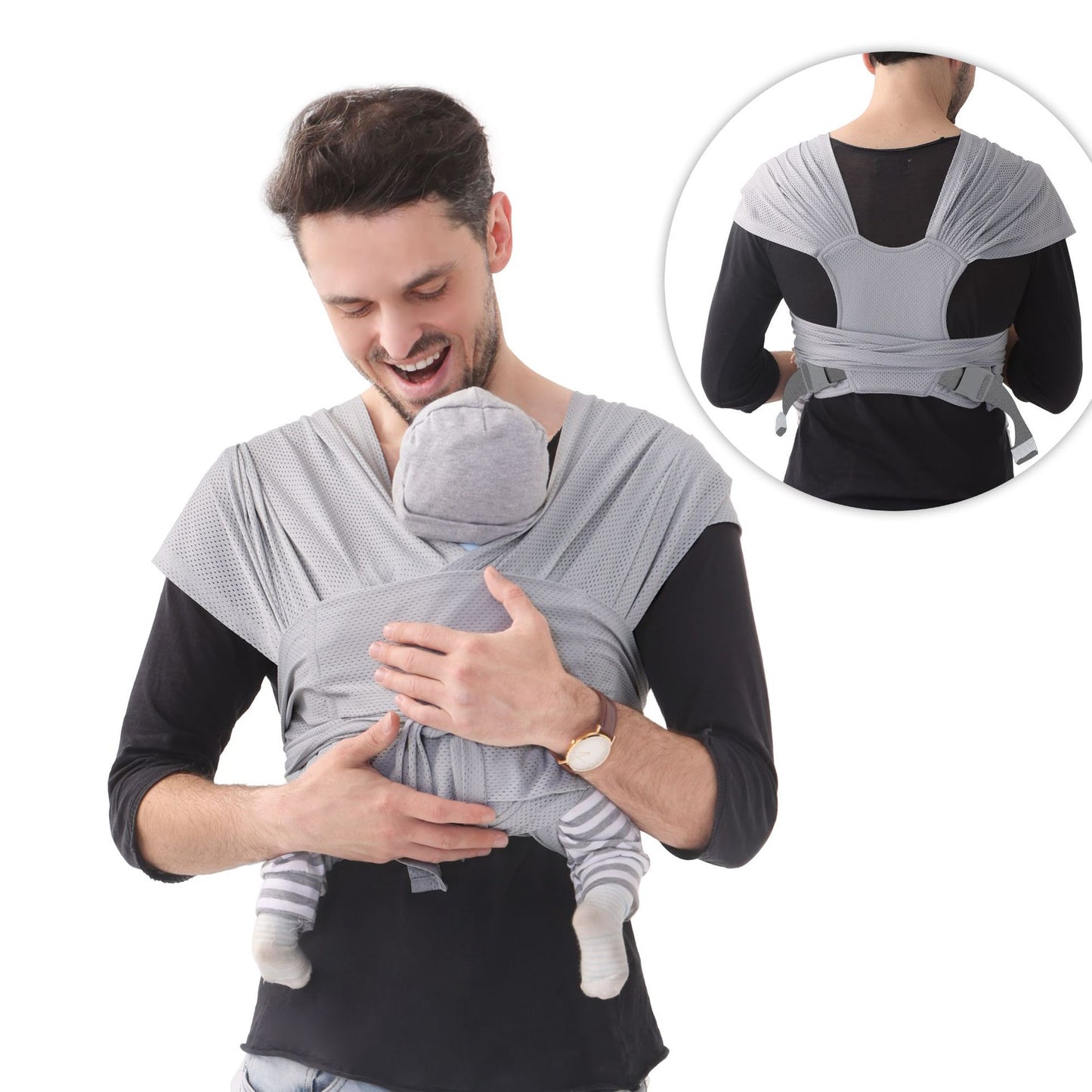 Newborn Baby Wrap Carrier Sling – Buckle Style, Easy to Wear for All Caregivers-347