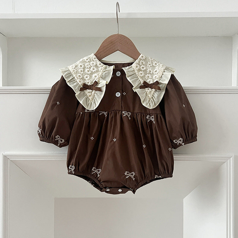 Bow-Tie Dresses and Onesie for Baby Sisters-478