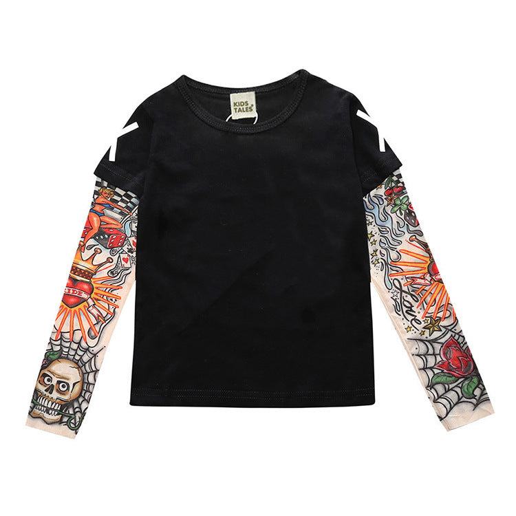 Kids Tattoo Long Sleeve Shirt | Girls Boys Rock T-Shirt-126