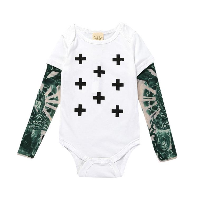 Baby Tattoo Long Sleeve Onesie | Boys Bodysuit-127