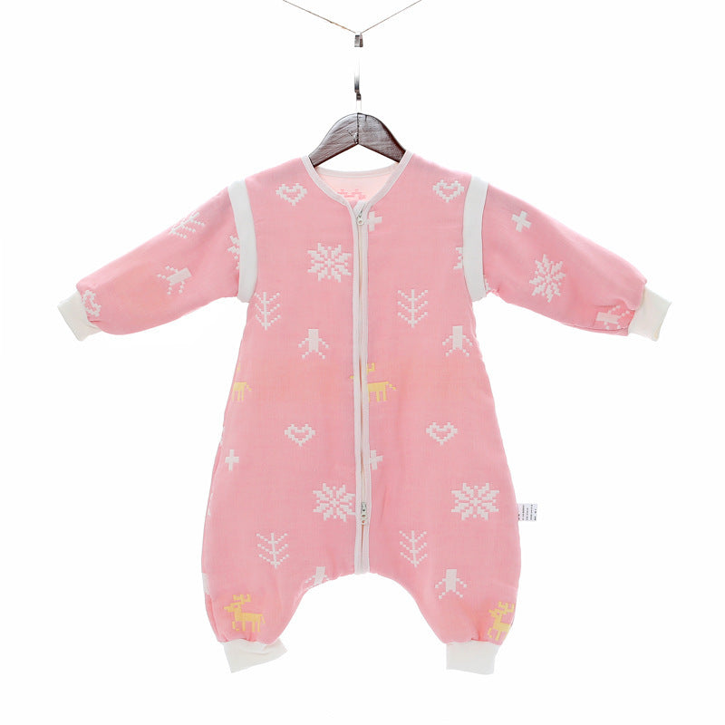 Children Detachable Sleeve Sleepbag 6 Layers Cotton 1.0TOG-56