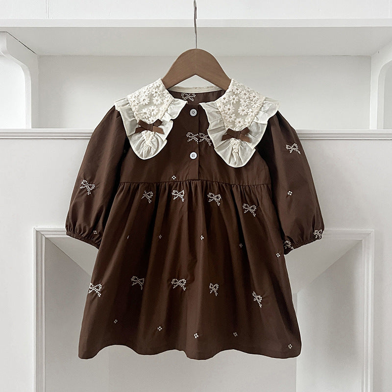 Bow-Tie Dresses and Onesie for Baby Sisters-478