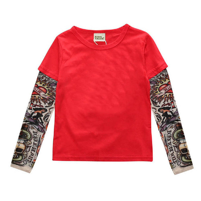 Kids Tattoo Long Sleeve Shirt | Girls Boys Rock T-Shirt-126