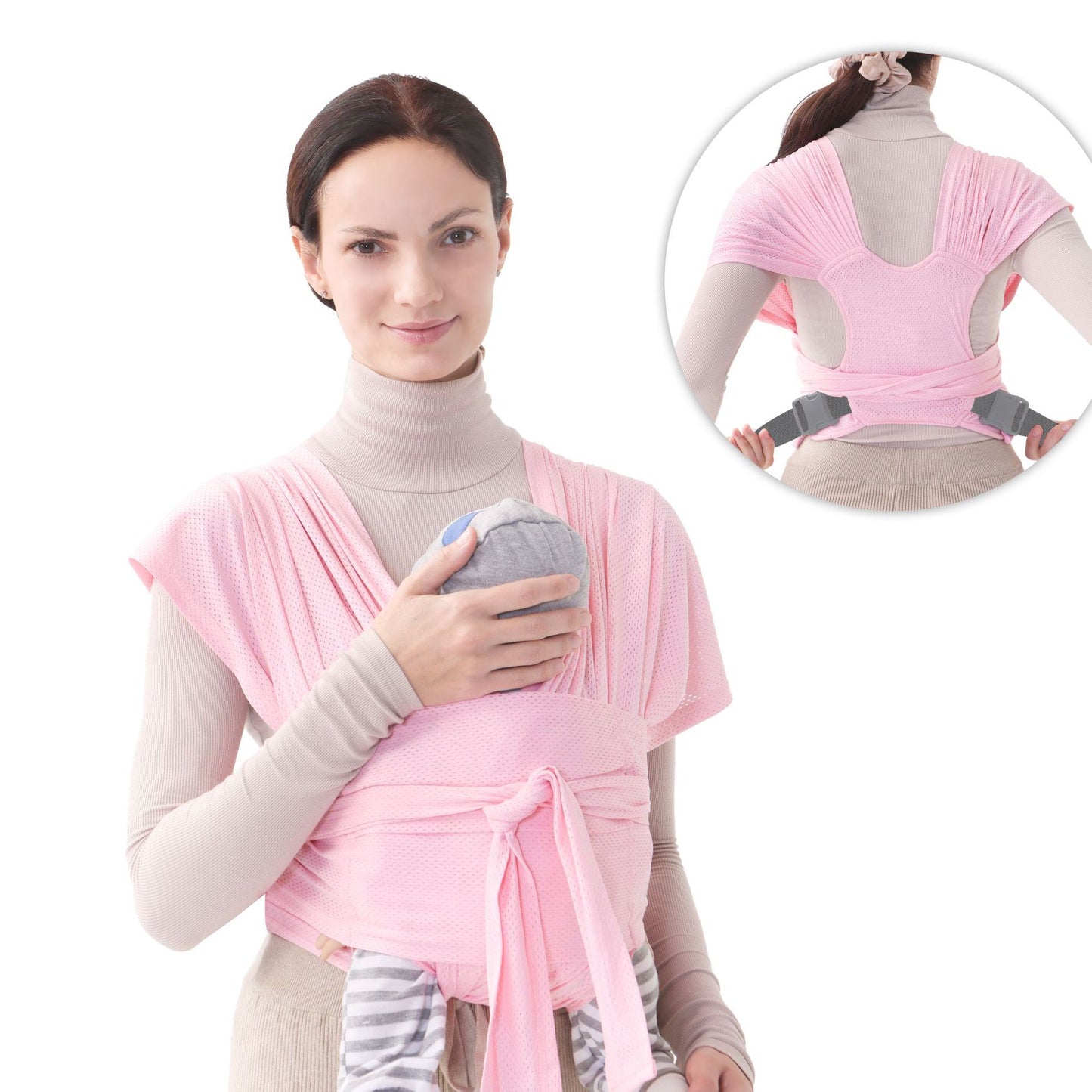 Newborn Baby Wrap Carrier Sling – Buckle Style, Easy to Wear for All Caregivers-347