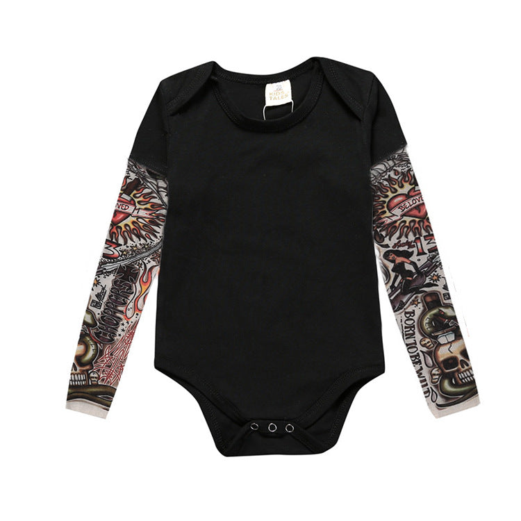 Baby Tattoo Long Sleeve Onesie | Boys Bodysuit-127