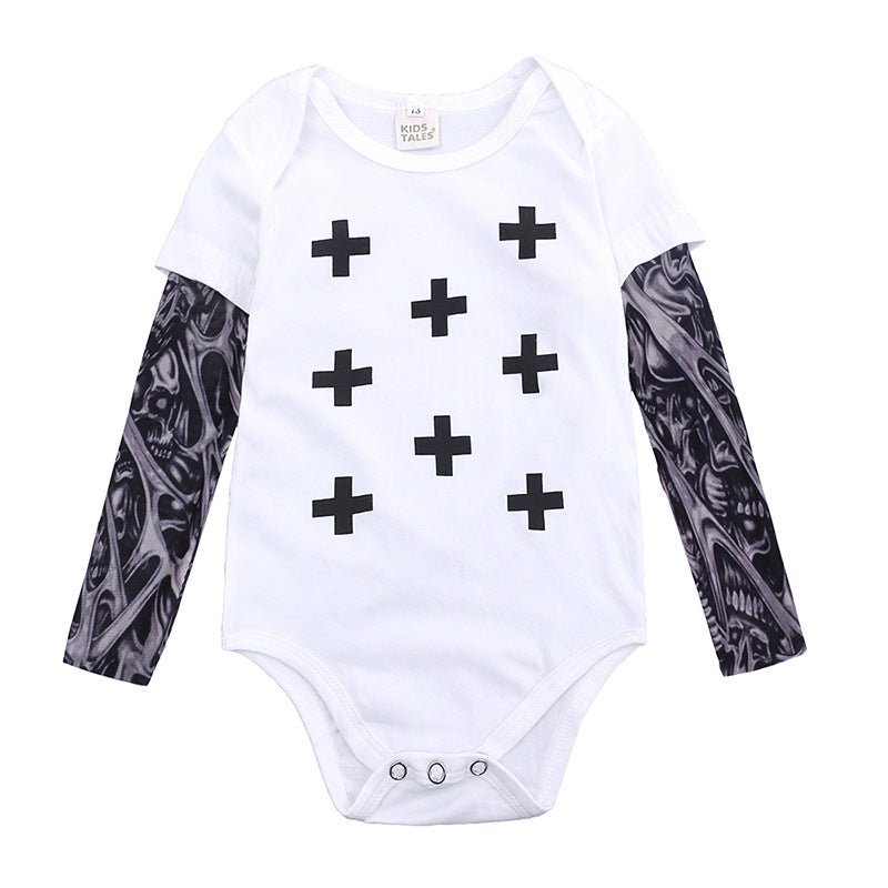 Baby Tattoo Long Sleeve Onesie | Boys Bodysuit-127