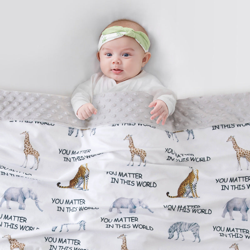Double-Sided Fleece Baby Blanket-363